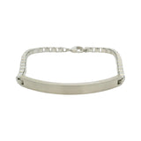 Tiffany & Co 925 Sterling Silver Venetian Link Brushed Metal ID Bracelet 8.5"