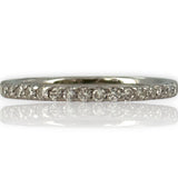 EMA Solid 18kt White Gold and Diamond Half Eternity Wedding Band Stackable Accent Ring