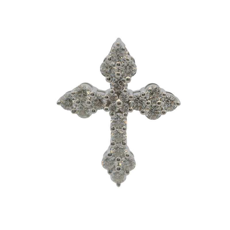 Hearts On Fire Solid 18kt White Gold and 0.76ctw Diamond Cross Pendant
