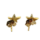 Solid 18kt Yellow Gold and Diamond 9mm Star Stud Earrings
