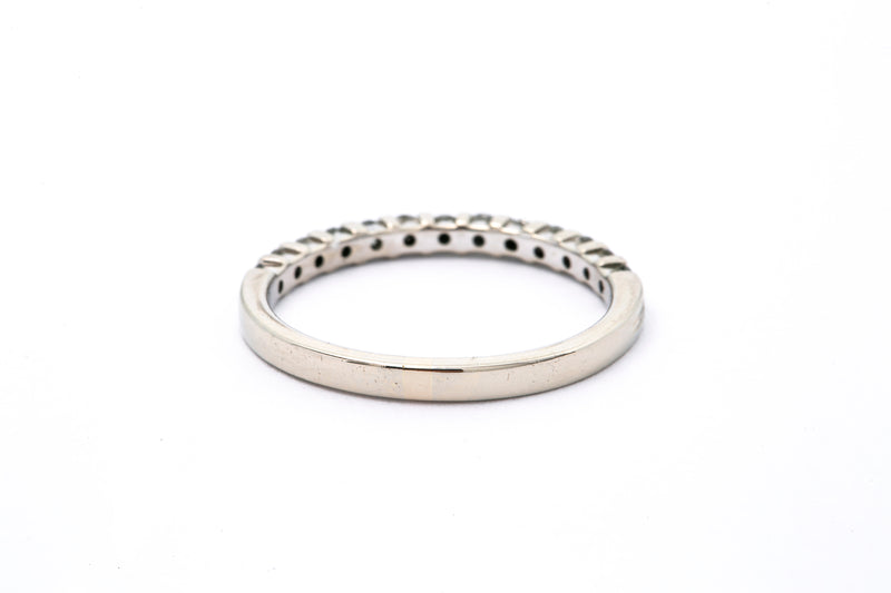 Stackable 2mm Round Brilliant Diamond 14k 585 White Gold Band Ring Size 7.5