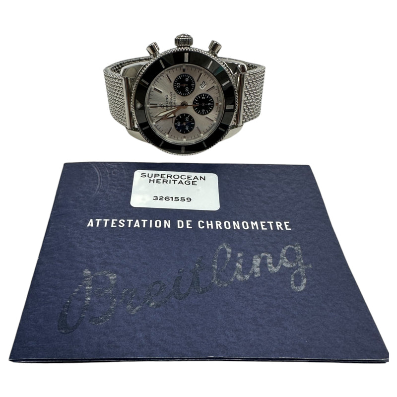 Breitling Superocean Heritage II AB0162 Silver Dial Watch 2018 COA