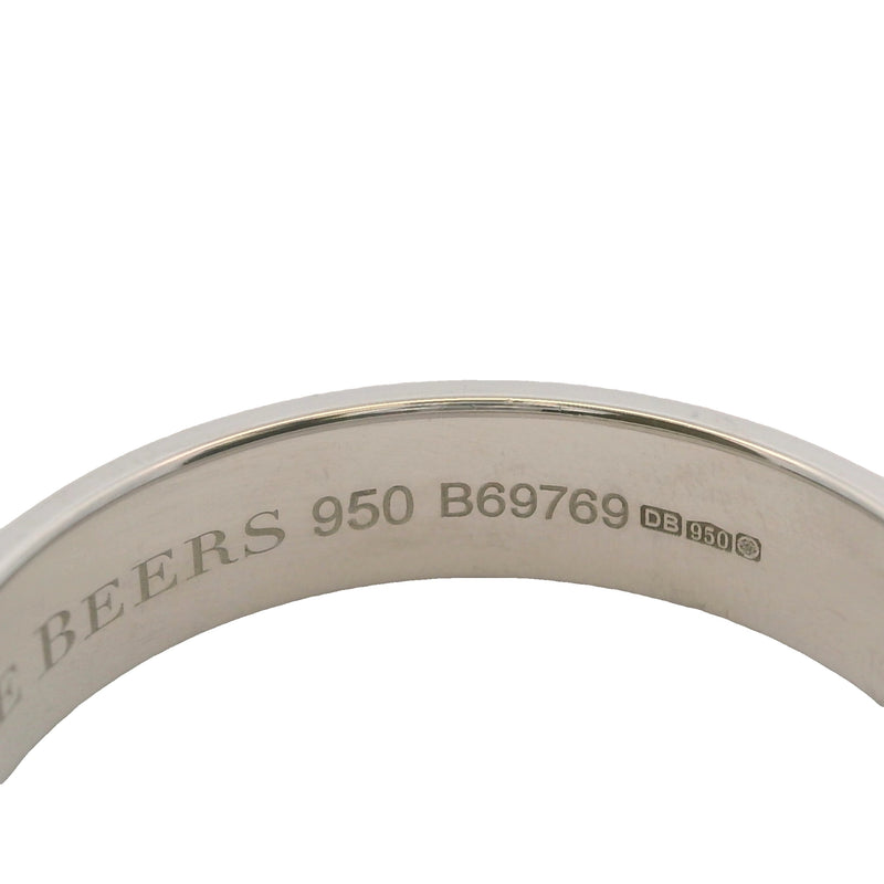 De Beers 950 Platinum DB Classic 5mm 10.5g Band With Hidden Diamond Size 11