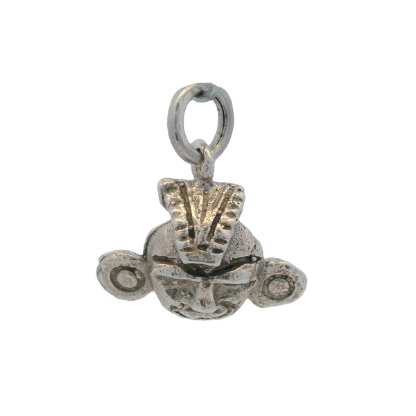 Dije de pulsera con símbolo de cabeza de guerrero maya azteca en plata de ley 925