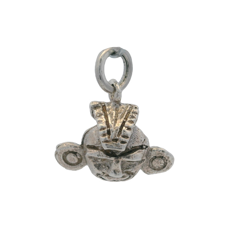 Dije de pulsera con símbolo de cabeza de guerrero maya azteca en plata de ley 925