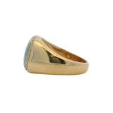 Kabana Solid 18kt 750 Yellow Gold Opal and Diamond Halo Statement Ring Size 11