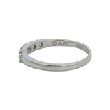Solid 14kt White Gold and Diamond 5-Stone Wedding Stackable Band Ring Size 8.5