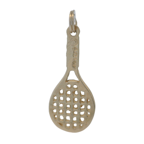 Vintage 14kt Yellow Gold Woven Tennis Racquet Drop/Dangle Charm