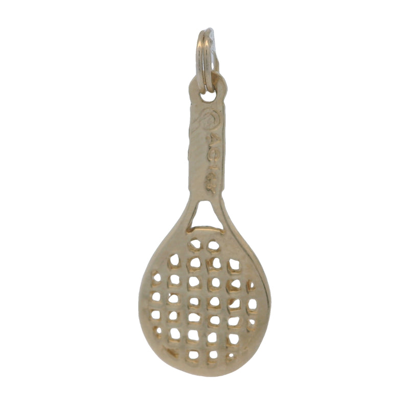 Vintage 14kt Yellow Gold Woven Tennis Racquet Drop/Dangle Charm