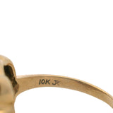 Antique 1900-1910s 10k Yellow Gold Jonas Koch White Opal Flower Shaped Cluster Ring Size 6.5