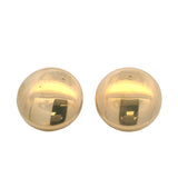 Vintage Solid 14kt Yellow Gold 25mm Wide Button Omega Back 12.6g Earrings