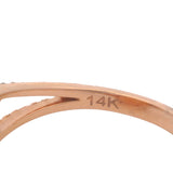Retired EFFY Solid 14kt Rose Gold Pregnant Fire Opal and Diamond Cocktail Ring Size 7