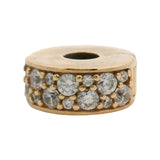 Pandora Rare Retired Solid 14kt Yellow Gold Clear Pave CZ Spacer Charm
