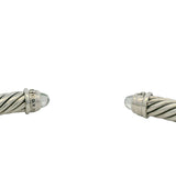 David Yurman 925 Sterling Silver Prasiolite and Diamond 5mm Cuff Bracelet 6.5"