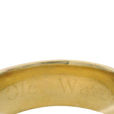 Solid 14kt Yellow Gold And Enamel Jamaican Colors Green Yellow Black 8.3mm Band Size 10