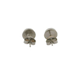 Solid 14kt White Gold Faceted 6mm Button Stud Earrings