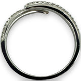 Diamond Spiral Wrap Accent Stacking Ring Size 6.75 14kt White Gold