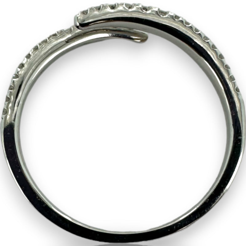 Diamond Spiral Wrap Accent Stacking Ring Size 6.75 14kt White Gold