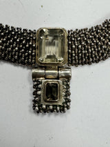 Michael Dawkins Caviar 925 Sterling Silver Smokey Quartz Collar Necklace 18"