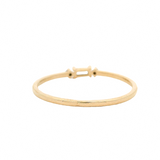 Solid 14kt Yellow Gold Fashion Ring with Baguette and Round Cut Cubic Zirconia CZ Size 10