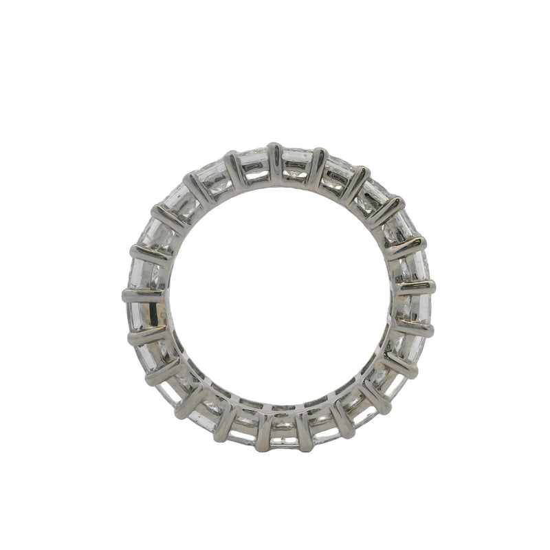 Rayalty Jewelry Solid 18kt White Gold and 3.99ctw Princess Cut Diamond 4.11mm Eternity Band Ring Size 6.75