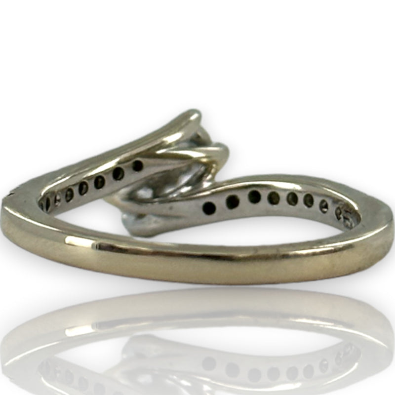 Kay Ever Us Collection 14kt White Gold Toi et Moi Ring With Half Eternity Diamond Band Size 6.75