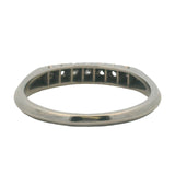 Vintage 1940s 14kt White Gold and 0.14ctw Diamond Line Wedding Band Ring Size 7
