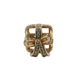 Pandora Solid 14kt Yellow Gold "All Wrapped Up" Gift Box CZ Spacer Charm