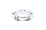 Tiffany & Co Signature X Diamond Station Band 18K 750 White Gold Ring Size 5 1/2