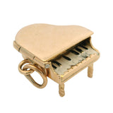 Vintage Solid 14kt Yellow Gold and Enamel Piano Dangle Charm