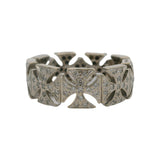 Garrard Italian Solid 18kt White Gold and 0.35ctw Diamond Cross Eternity Band Ring Size 5