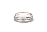 Cubic Zirconia Three Row Triple Sterling Silver 925 Eternity Band Ring Size 8