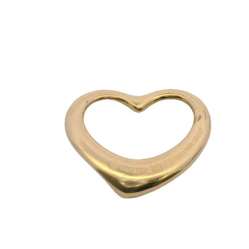 Tiffany & Co Vintage Elsa Peretti Spain 750 Open Heart Charm Pendant 18mm