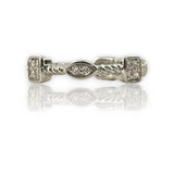 Geometric Stackable Diamond Eternity Band Ring 14k 585 White Gold Size 6.5