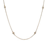Solid 14kt Rose Gold 13.8" 0.32ctw Diamond 8 Station Choker Necklace