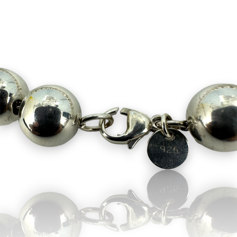Tiffany & Co Beaded 925 Sterling Silver 10mm Beaded Ball Bracelet