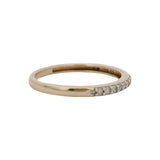 Solid 10k Yellow Gold Diamond 2mm Half-Eternity Stackable Band Ring Size 5.75