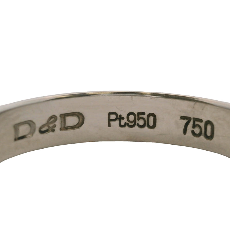 D&D Jewelers 950 Platinum 4mm Band with 18kt Yellow Gold Milgrain Center Stripe 10.5