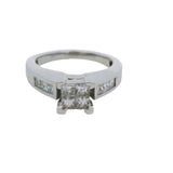 14kt White Gold 10 Princess Cut 0.82ctw Diamond Cluster Engagement Ring Size 7