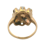 Antique 1900-1910s 10k Yellow Gold Jonas Koch White Opal Flower Shaped Cluster Ring Size 6.5