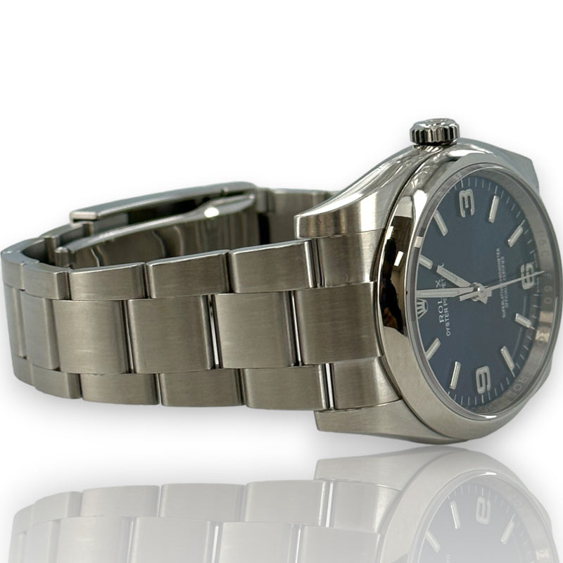 Rolex Oyster Perpetual 36mm Stainless Steel Blue Dial 116000 B&P Watch