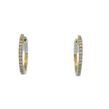 Retired Bony Levy 18kt Yellow Gold Diamond Huggie 12mm El Mar Pava Hoop Earrings