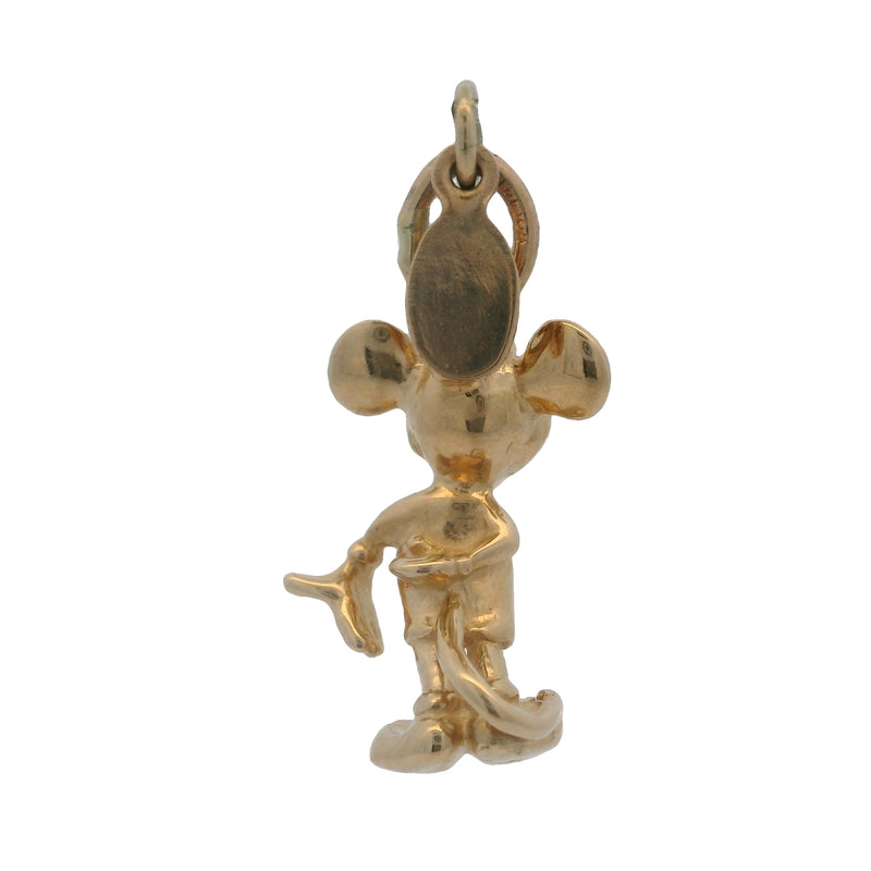 Charm colgante de Mickey Mouse con detalles 3D de oro amarillo de 14 kt de Disney