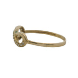 Solid 14kt Yellow Gold and Cubic Zirconia Infinity Symbol Ring Size 6.5