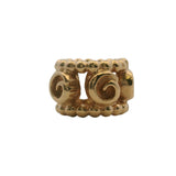 Retired Pandora Solid 14kt Yellow Gold Row of Roses Spacer Charm (2)