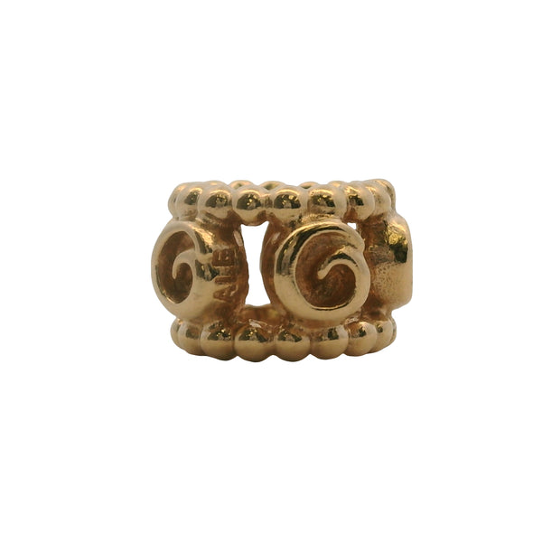 Charm separador de fila de rosas de oro amarillo macizo de 14 kt de Pandora (2 unidades)