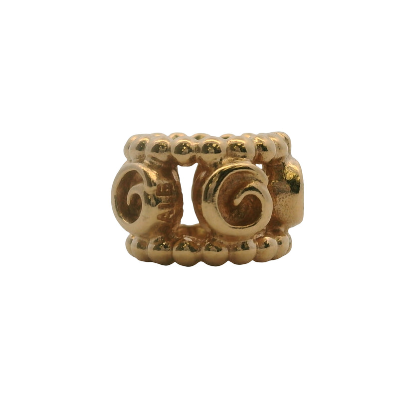 Charm separador de fila de rosas de oro amarillo macizo de 14 kt de Pandora (2 unidades)