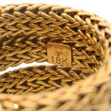 John Hardy Intersecting Woven Rope Design 18k 750 Yellow Gold Ring Size 5.5
