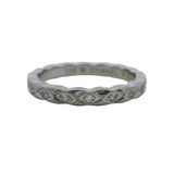 Chanel 18kt White Gold Coco Crush Quilted Pattern Eternity 0.34ctw Diamond Ring Size 8.5 58