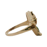 Antique Mid-Victorian 14kt Yellow Gold Lucky 4-Leaf Clover Old Mine Diamond Ring Size 9.5